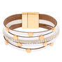 Gold Layered Wrap Bracelet - White,