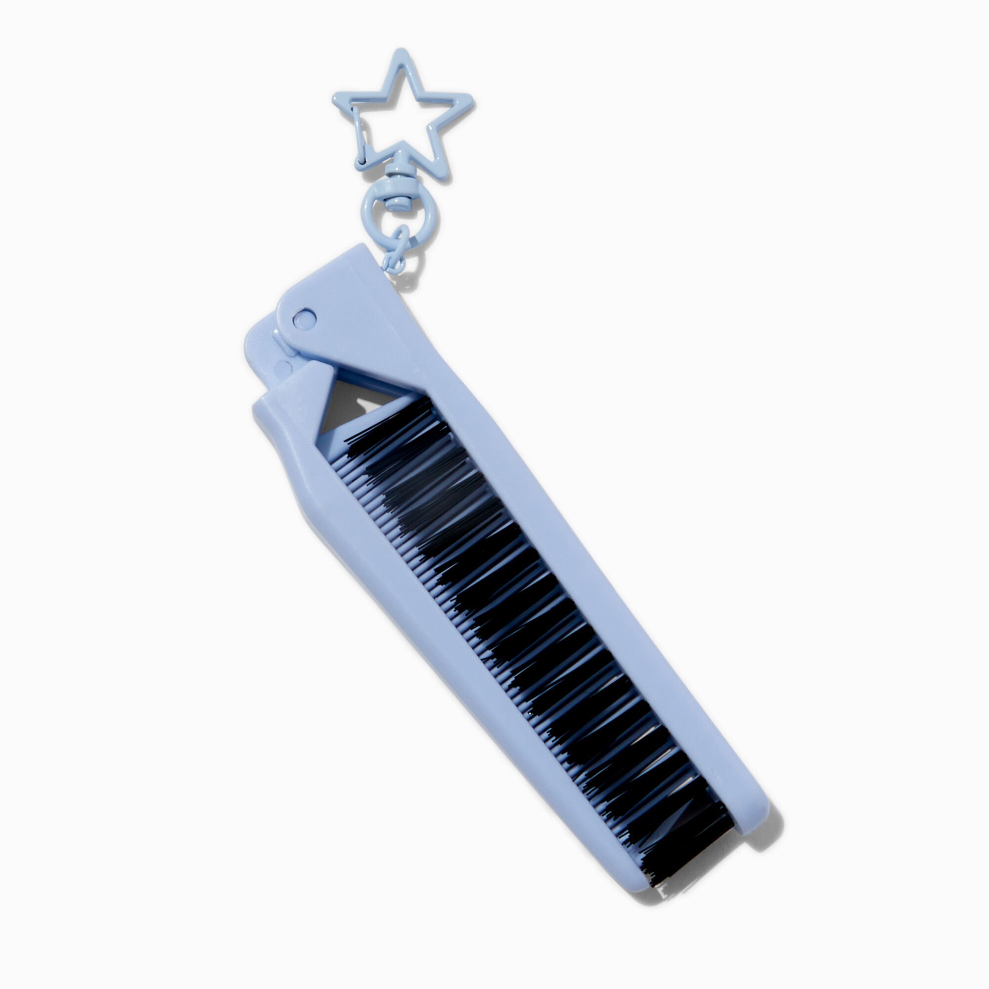 No Bad Hair Day by Claire's Soft Blue Travel Hair Brush & Comb,