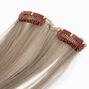 Silver Faux Hair Clip In Extensions - 4 Pack,