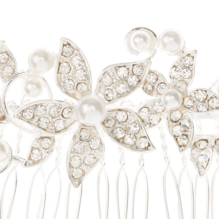 Faux Pearl Floral Cluster Hair Comb,