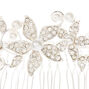 Faux Pearl Floral Cluster Hair Comb,