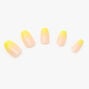 Citron Yellow Ombre Coffin Faux Nail Set - 24 Pack,