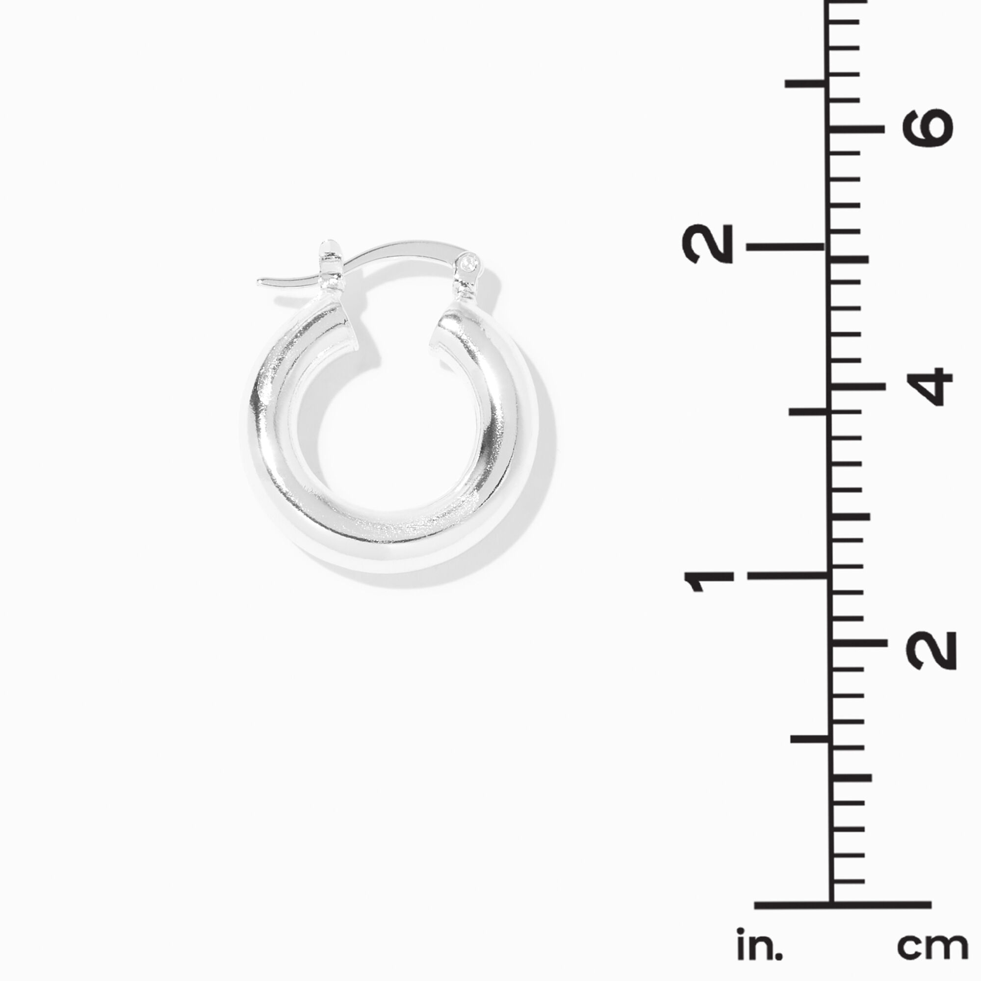 C LUXE by Claire's Sterling Silver 12MM Hallow Hoop Earrings,