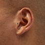 Silver-tone Titanium Cubic Zirconia 18G Threadless Tragus Earring - 3 Pack,