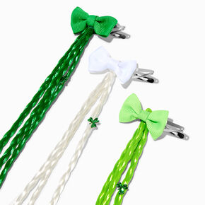 St. Patrick&#39;s Day Braids Bow Hair Clips - 6 Pack,