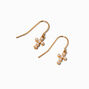Pearl Cross Gold-tone Drop Earrings,