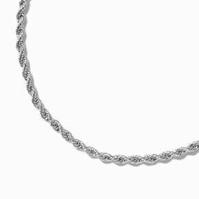Silver-tone Stainless Steel Twisted Chain Bracelet,
