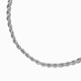 Silver-tone Stainless Steel Twisted Chain Bracelet,