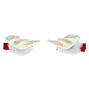 Holographic Reindeer Antler Hair Snap Clips - 2 Pack,