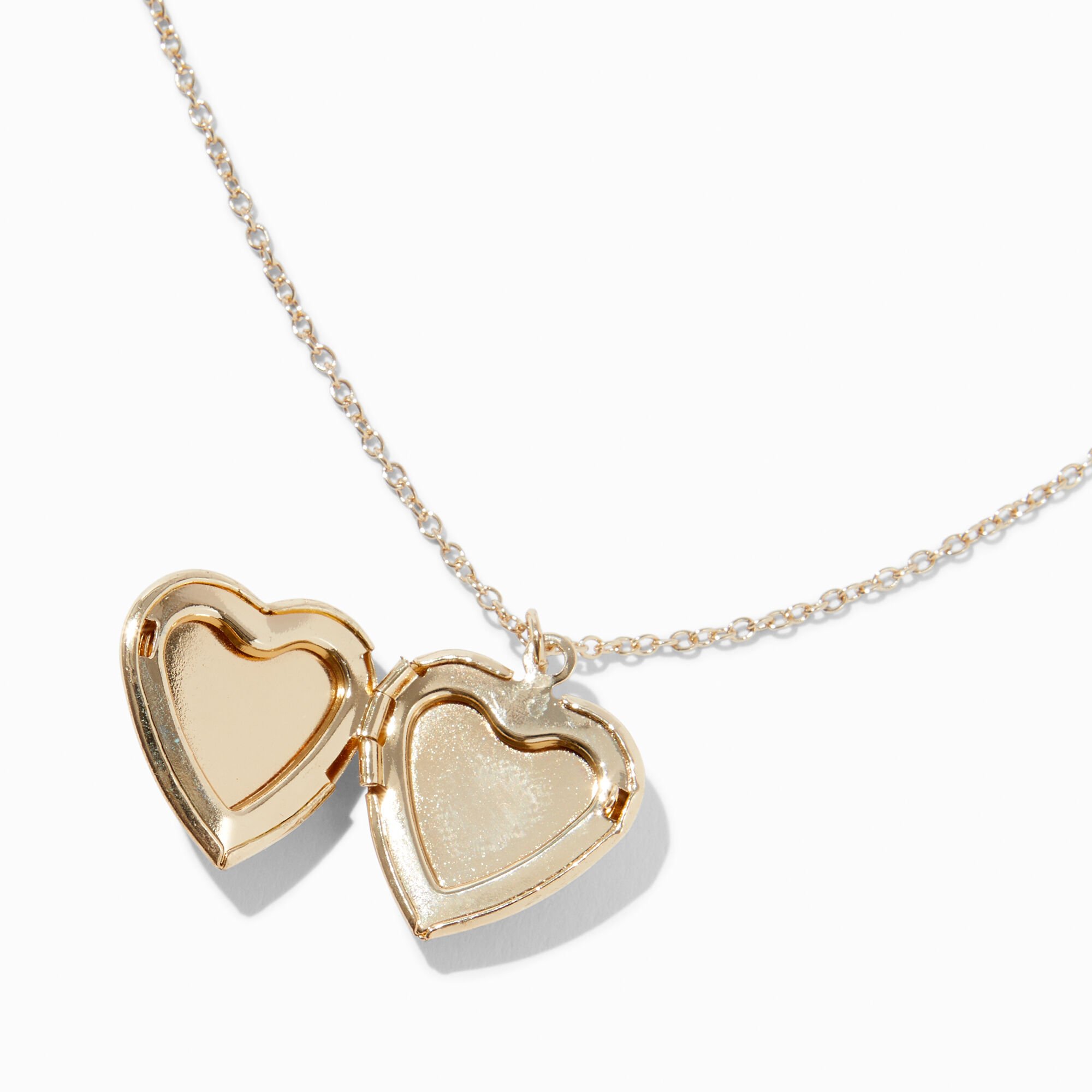 Pink Pavé Heart Locket Pendant Necklace,
