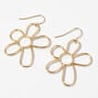 Gold Daisy Outline 1&quot; Drop Earrings,