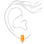 Clous d&#39;oreilles sucette paillet&eacute;e couleur argent&eacute;e - Orange,