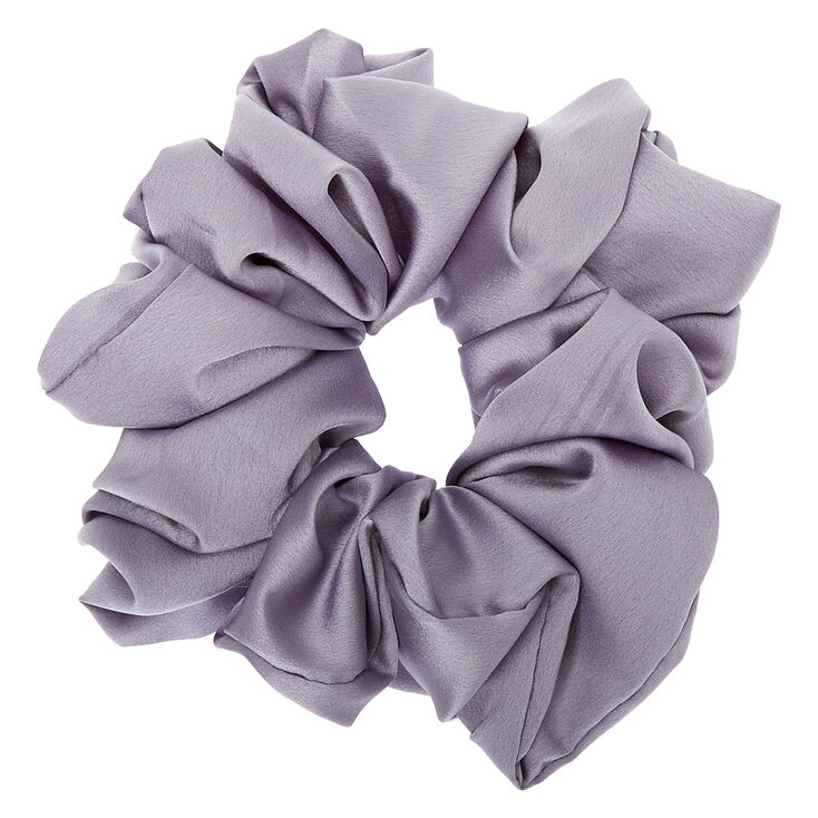 Giant Satin Hair Scrunchie - Grey,