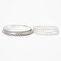 Claire&#39;s Club Silver, Pearl Bangle &amp; Stretch Bracelets - 5 Pack,