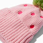 Pink Strawberry Knit Beanie Hat,
