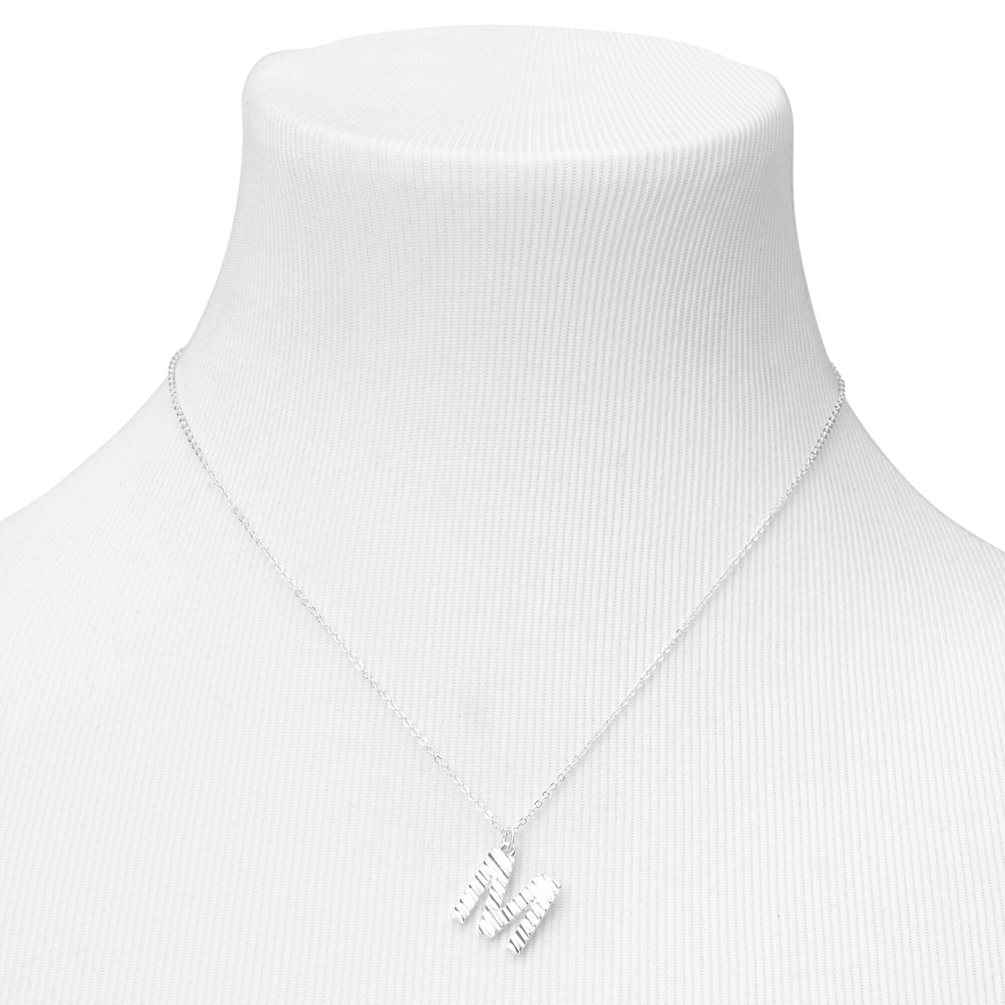 Silver Ridge Initial Pendant Necklace - M,