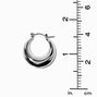 Silver-tone Round Tube 22MM Hoop Earrings,