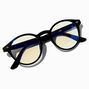 Solar Blue Light Reducing Round Retro Clear Lens Black Frames,
