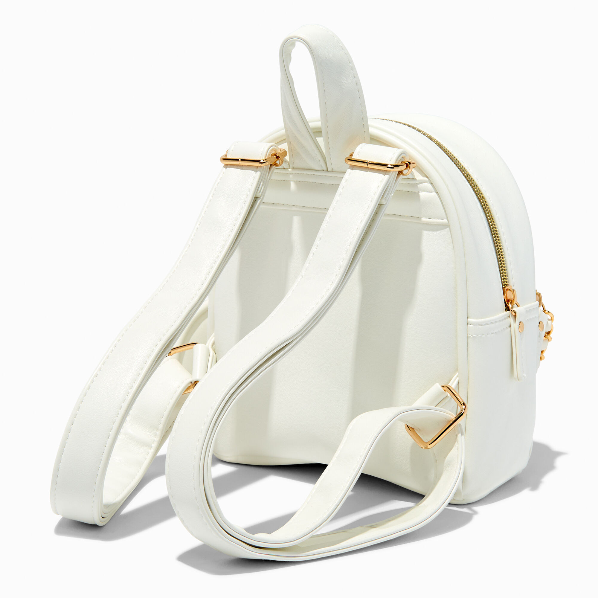 White and top gold backpack