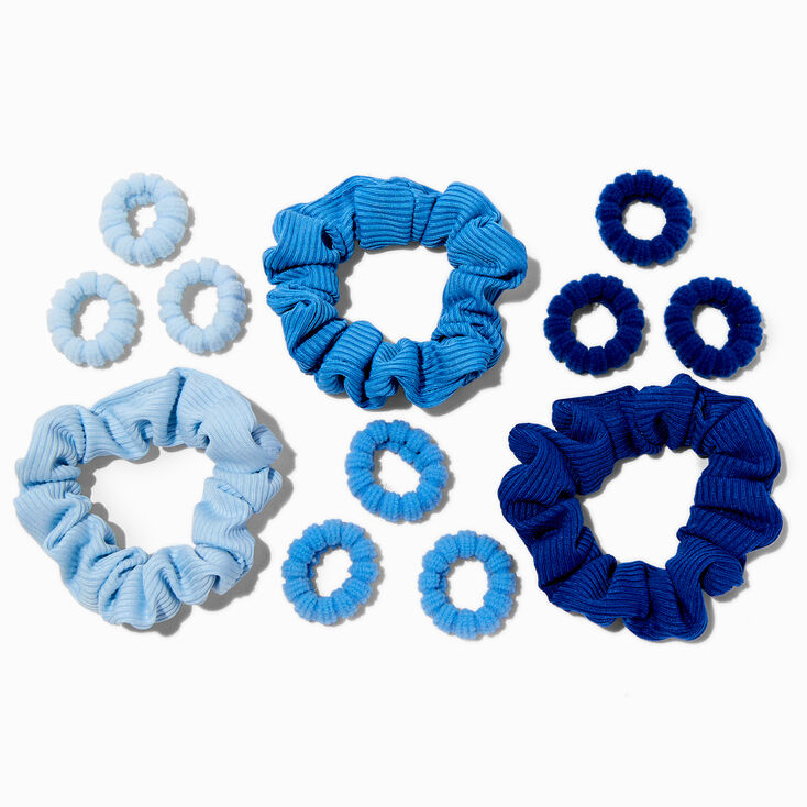 Blue Ice Cream Hair Ties &amp; Scrunchies - 12 Pack,
