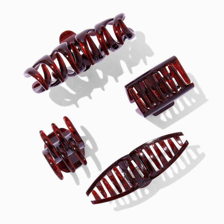 Pinces &agrave; cheveux aux designs vari&eacute;s &eacute;caille de tortue - Lot de 4,