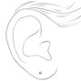 Silver-tone Cubic Zirconia 3mm Round Martini Stud Earrings,