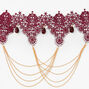 Burgundy Bead and Chains Lacy Choker Necklace,