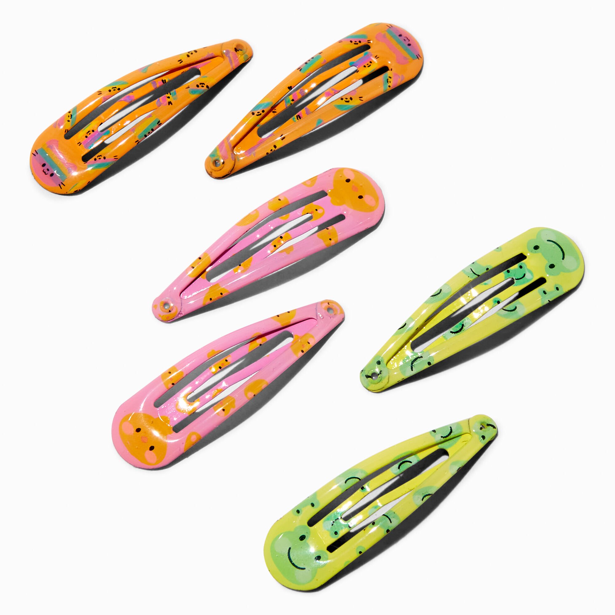 View Claires Club Pastel Glitter Critter Printed Snap Hair Clips 6 Pack information