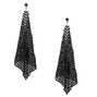 Black 4&quot; Mesh Drop Earrings,