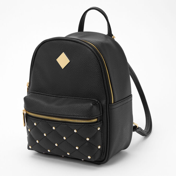 Claire's Club Faux Leather Black Mini Backpack