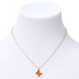 Butterfly Birthstone 16&quot; Gold Pendant Necklace - February,