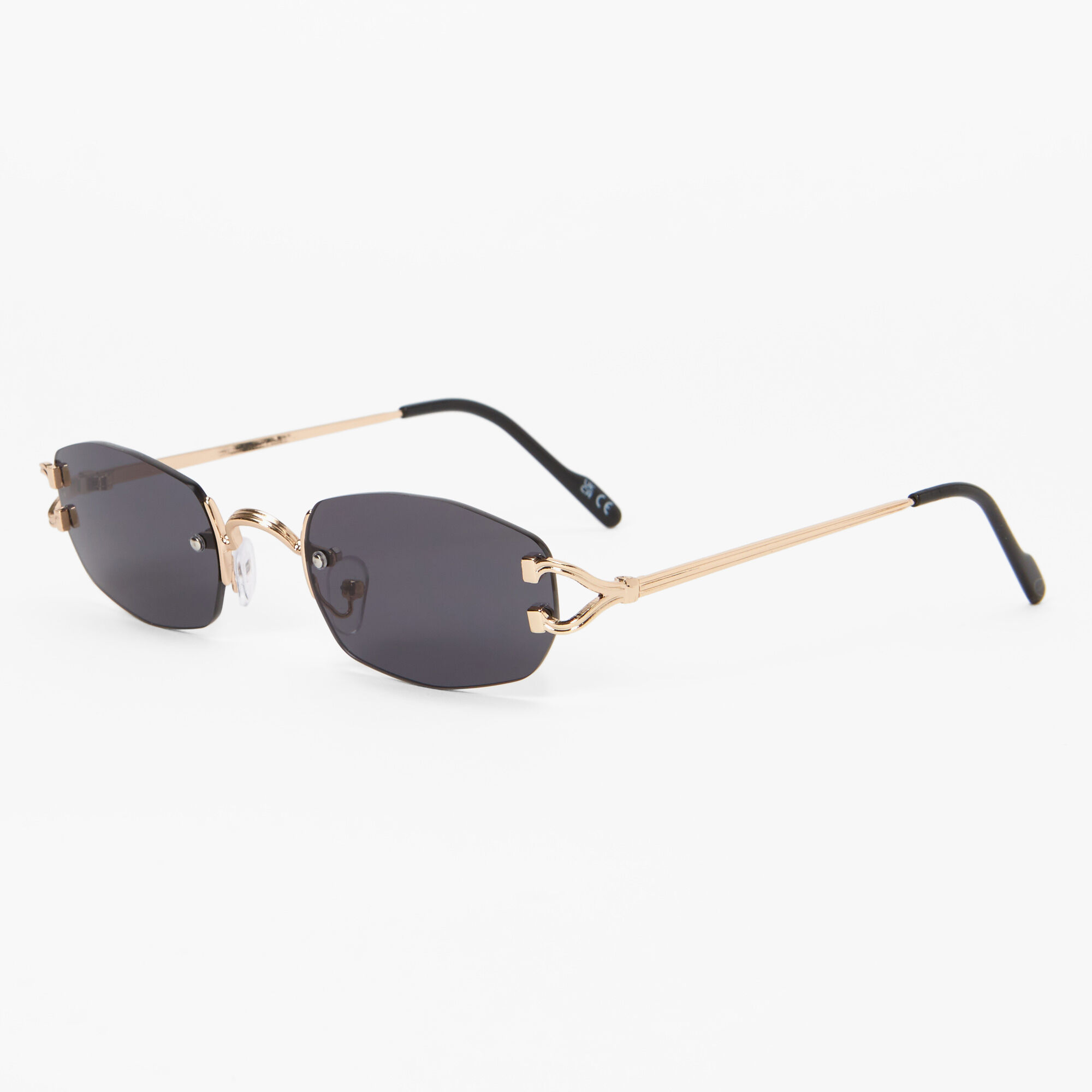Claire's Lunettes de soleil sans monture au design fin couleur dorée