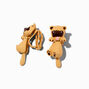 Movable Pug Clip-On Drop Earrings,