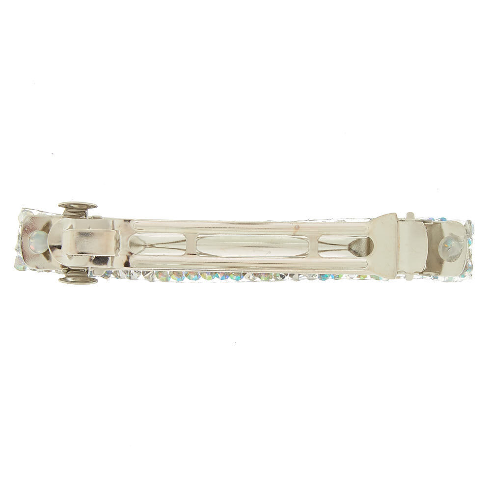 Barrette pour cheveux bling bling holographique couleur argenté,