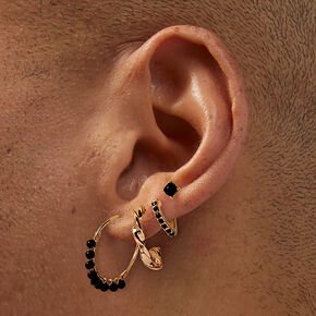 Black Onyx Beaded Earring Stackables Set - 6 Pack,