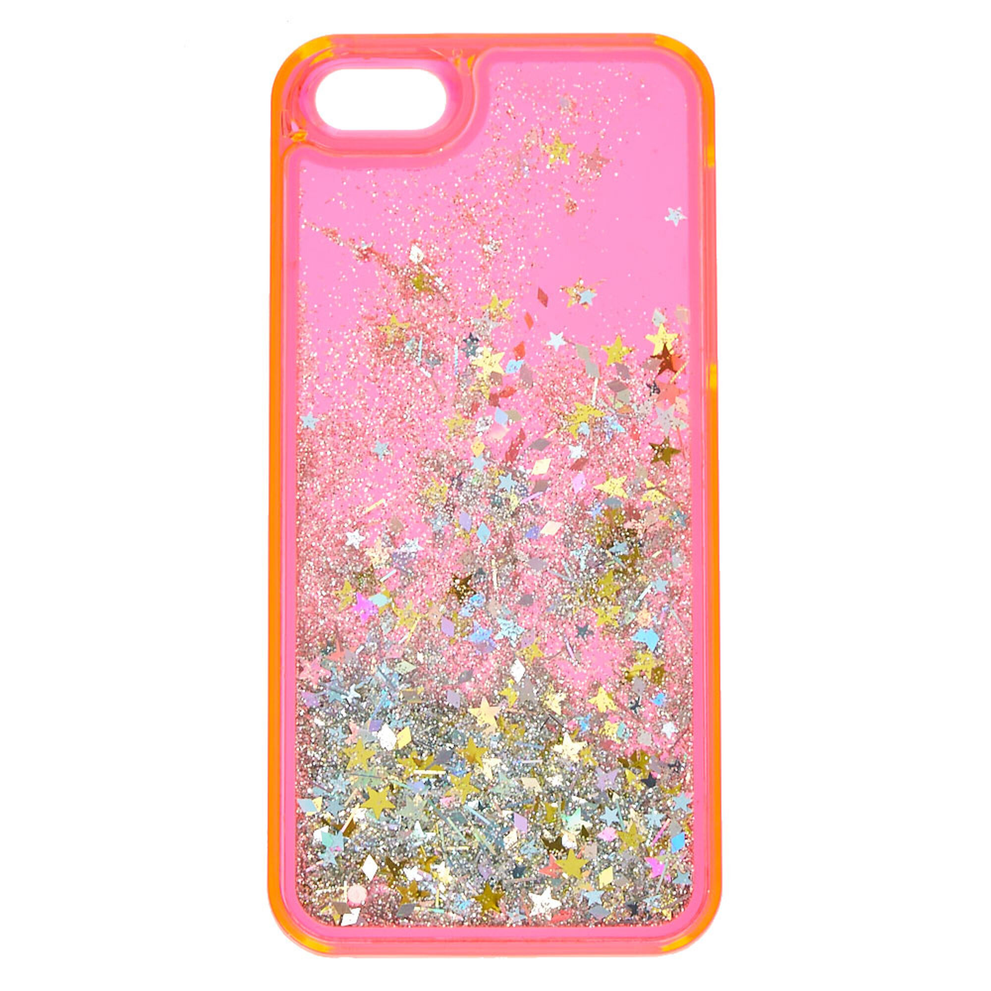 Hot Pink Star Glitter Confetti Liquid Fill Phone Case | Claire's US