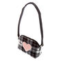 Fuzzy Flannel Heart Crossbody Bag - Black,