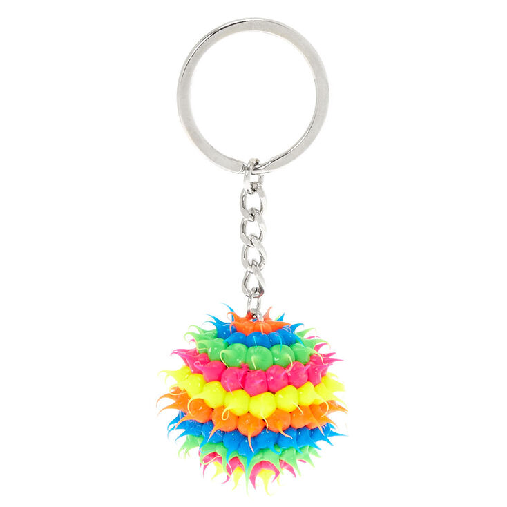 Porte-cl&eacute;s &agrave; boule disco arc-en-ciel,