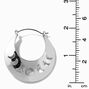 Silver-tone 50MM Moon Phases Hoop Earrings ,