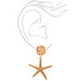 Gold 2&quot; Big Starfish Drop Earrings,