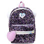 Sac &agrave; dos noir &agrave; sequins lilas,