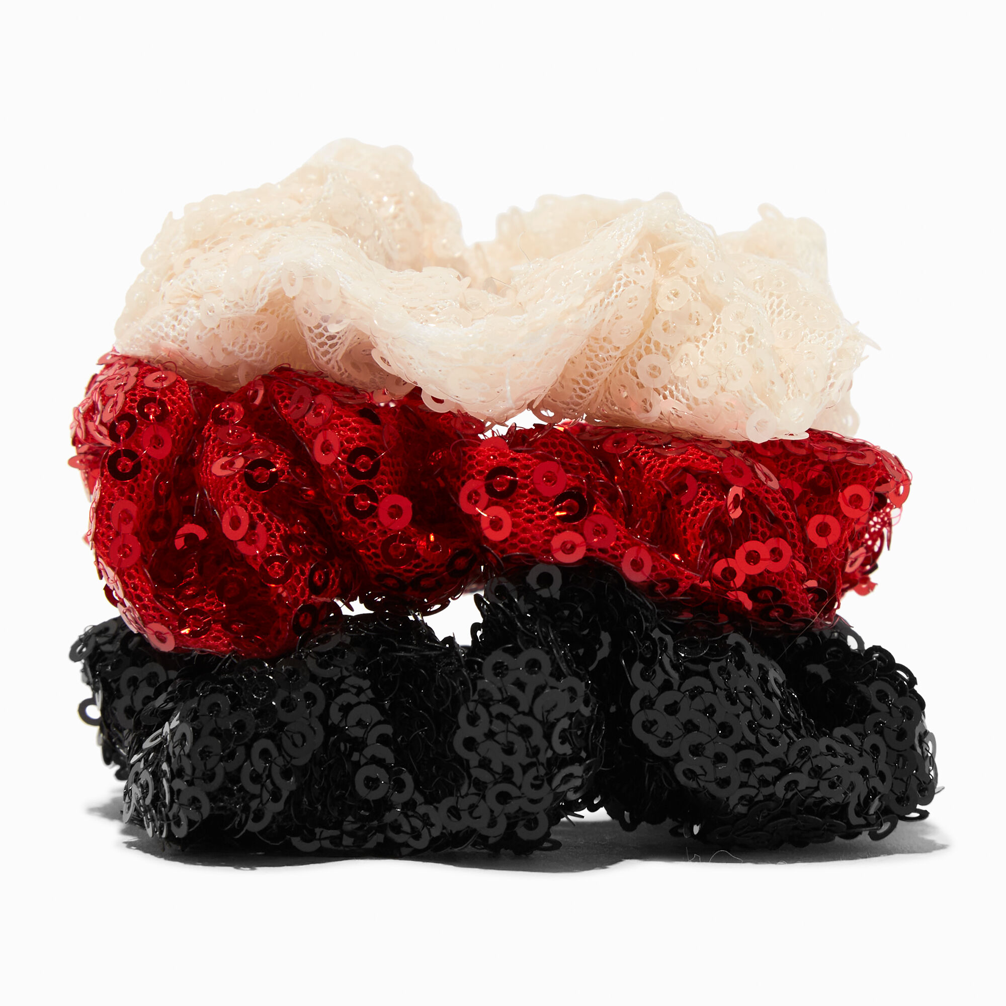Claire's Club Holiday Sequin Hair Scrunchies - 3 Pack,