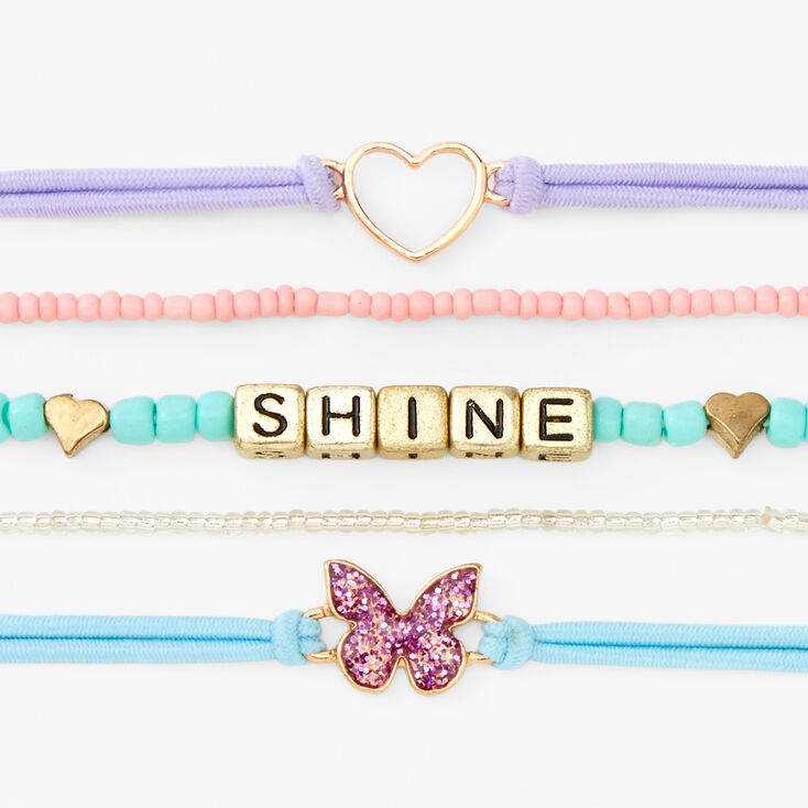 Shine Novelty Beaded Stretch Bracelets - 5 Pack,
