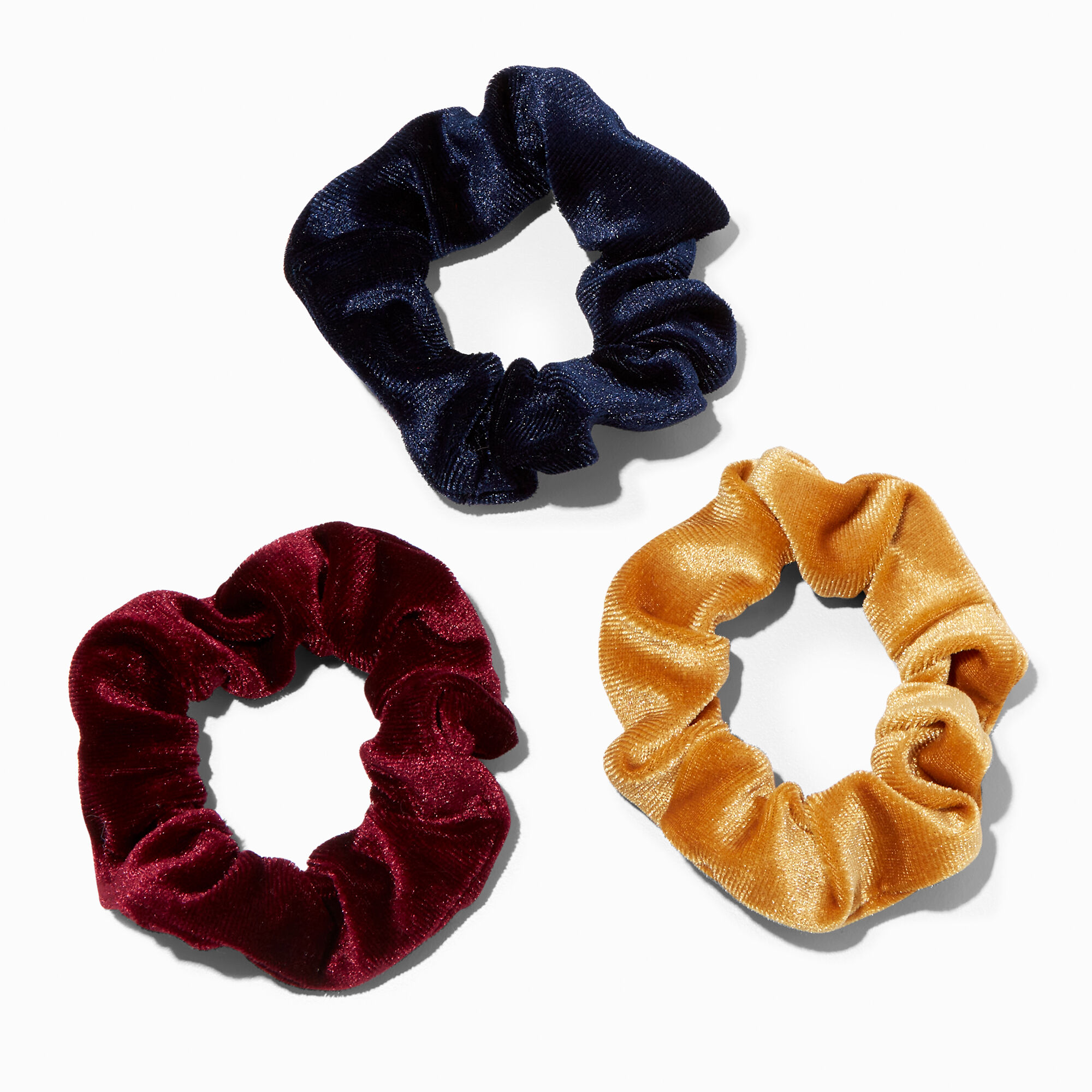 Claire's Club Small Jewel Tone Hair Scrunchies - 3 Pack,