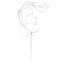 Silver Cross Linear Ear Cuff 3&quot; Drop Earrings,