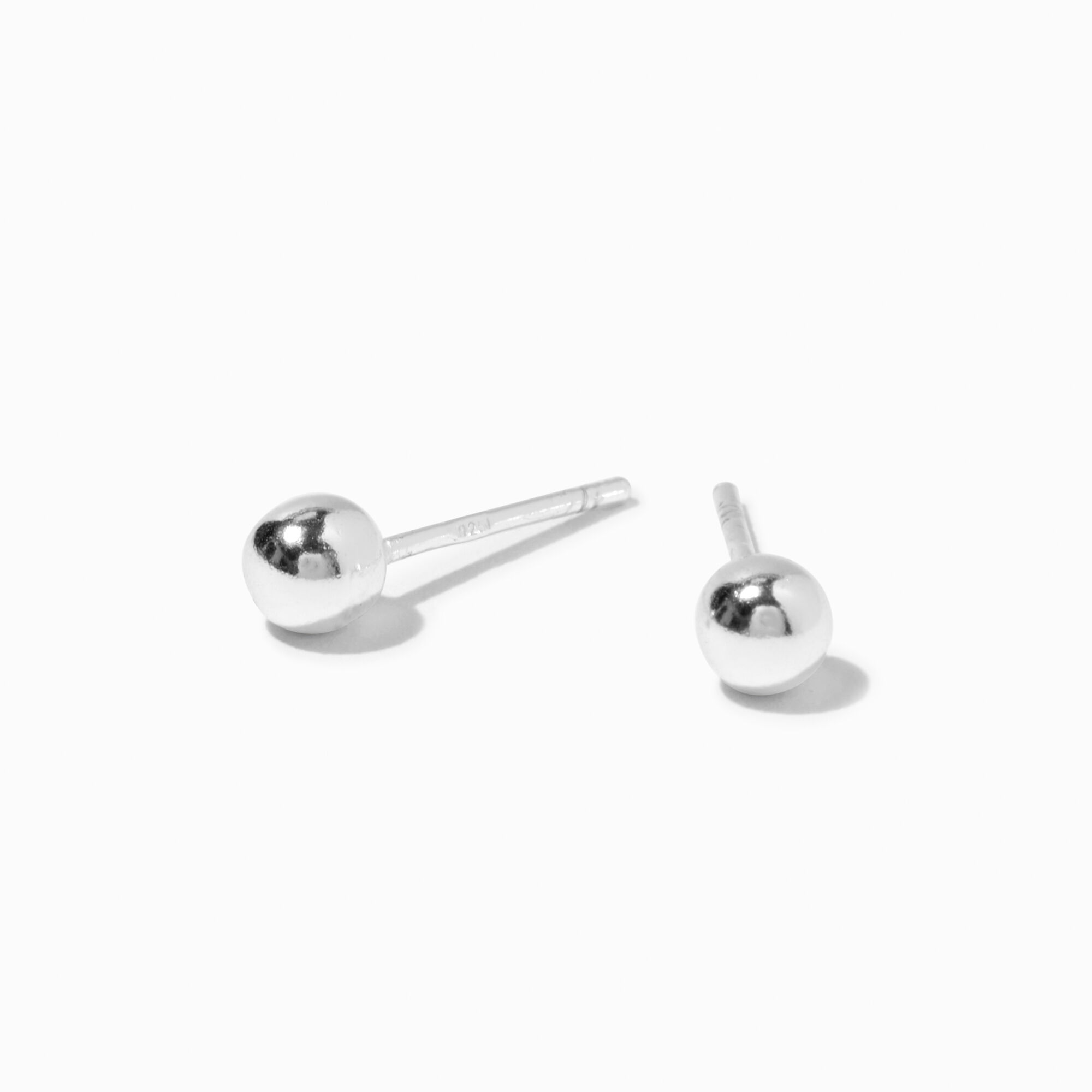 View Claires 4MM Ball Stud Earrings Silver information