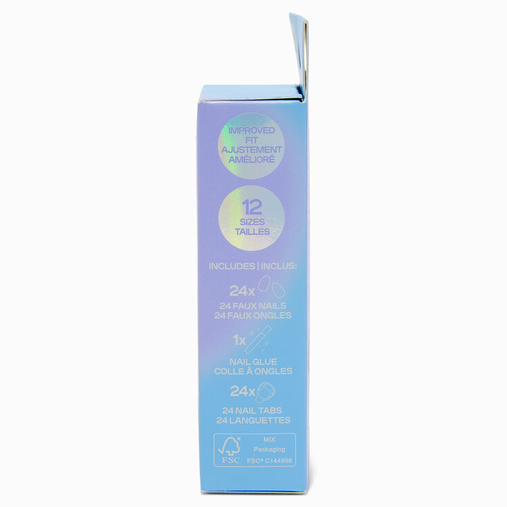 Glossy White Stiletto Vegan Faux Nail Set - 24 Pack,