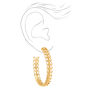 Gold 60MM Leaf Hoop Earrings,
