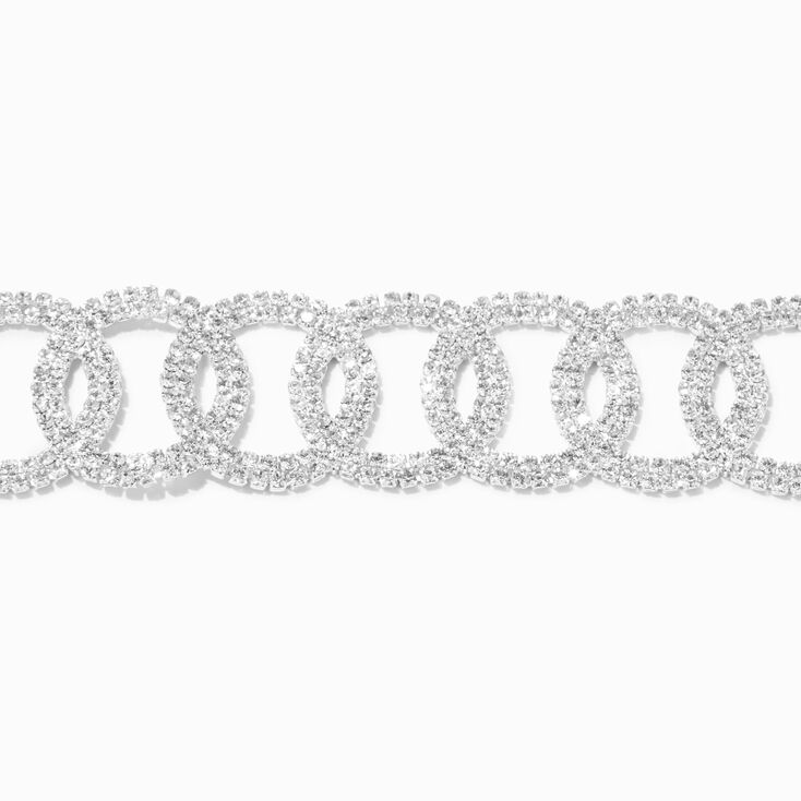 Silver Crystal Loopy Chain Bracelet,