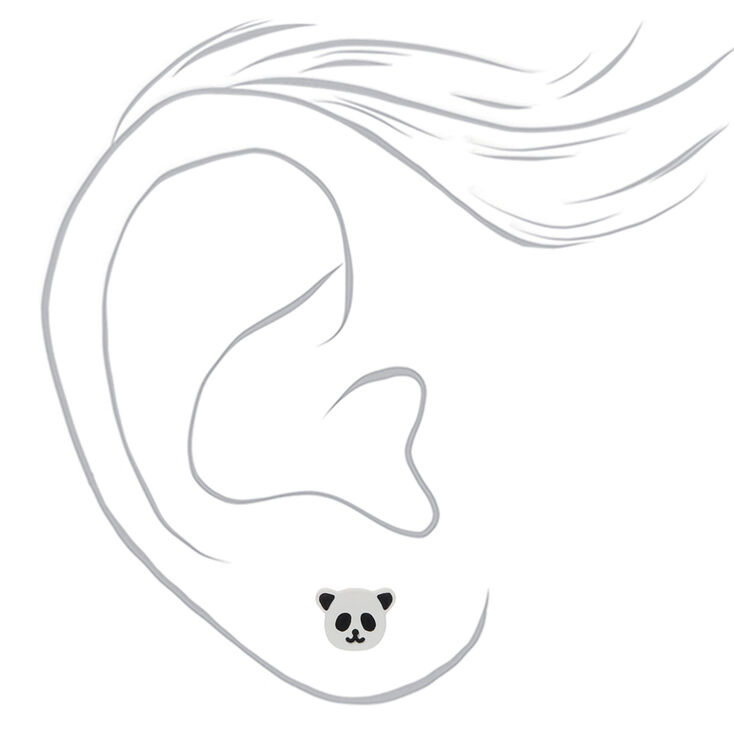 Panda Stud Earrings - White,